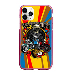 Чехол iPhone 11 Pro матовый V-twin, цвет: 3D-малиновый