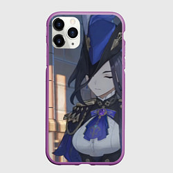 Чехол iPhone 11 Pro матовый Genshin Impact Клоринда, цвет: 3D-фиолетовый