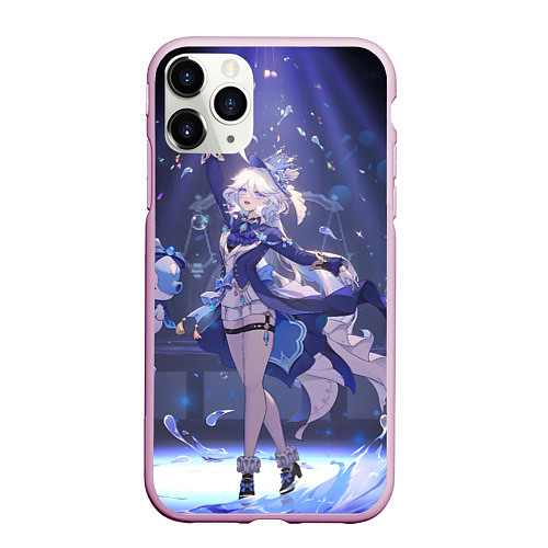 Чехол iPhone 11 Pro матовый Genshin Impact Furina servants / 3D-Розовый – фото 1