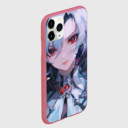 Чехол iPhone 11 Pro матовый Genshin Impact Арлекино draw, цвет: 3D-малиновый — фото 2