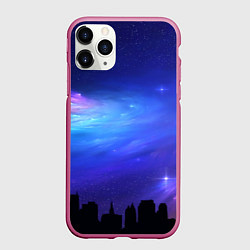 Чехол iPhone 11 Pro матовый Город вселенная, цвет: 3D-малиновый