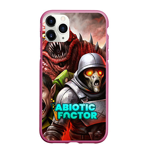 Чехол iPhone 11 Pro матовый Abiotic Factor и разные монстры / 3D-Малиновый – фото 1