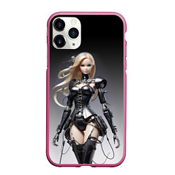 Чехол iPhone 11 Pro матовый Cyber Barbie - fantasy cyberpunk ai art