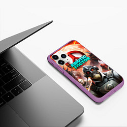 Чехол iPhone 11 Pro матовый Abiotic Factor атомные монстры, цвет: 3D-фиолетовый — фото 2