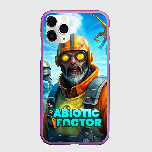 Чехол iPhone 11 Pro матовый Abiotic Factor игровые персонажи / 3D-Фиолетовый – фото 1