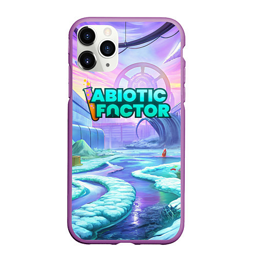 Чехол iPhone 11 Pro матовый Abiotic Factor world / 3D-Фиолетовый – фото 1