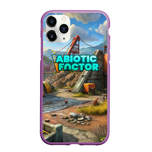 Чехол iPhone 11 Pro матовый Abiotic Factor атомный мир / 3D-Фиолетовый – фото 1