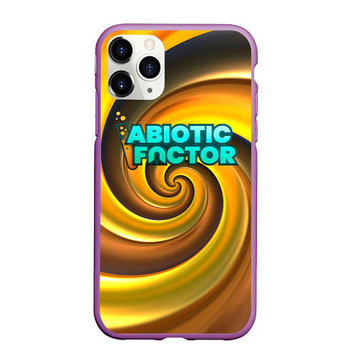 Чехол iPhone 11 Pro матовый Abiotic Factor желтый фон / 3D-Фиолетовый – фото 1