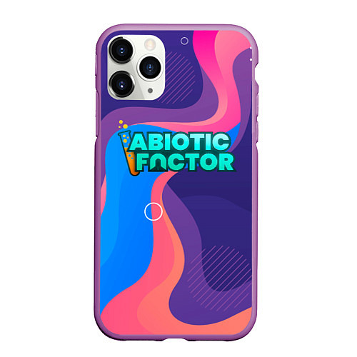 Чехол iPhone 11 Pro матовый Abiotic Factor яркие полосы / 3D-Фиолетовый – фото 1