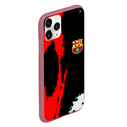 Чехол iPhone 11 Pro матовый Barcelona fc краски спорт, цвет: 3D-малиновый — фото 2