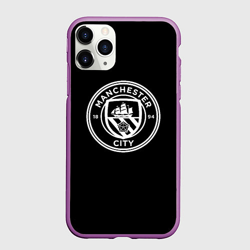 Чехол iPhone 11 Pro матовый Манчестер сити клуб / 3D-Фиолетовый – фото 1