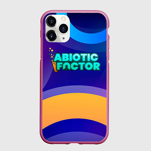 Чехол iPhone 11 Pro матовый Abiotic Factor цветные круги и лого / 3D-Малиновый – фото 1