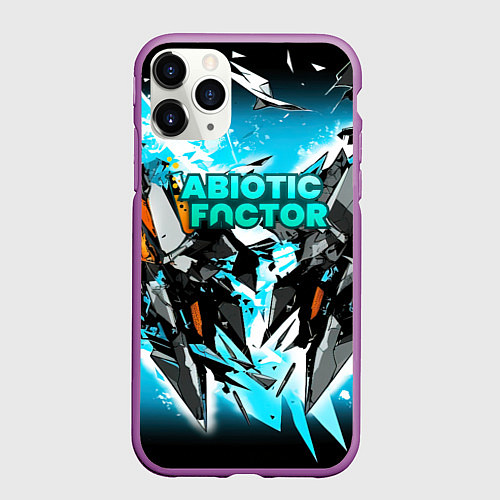 Чехол iPhone 11 Pro матовый Abiotic Factor лого яркий абстракт / 3D-Фиолетовый – фото 1