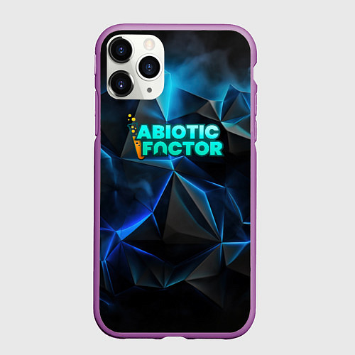 Чехол iPhone 11 Pro матовый Abiotic Factor логотип холодный фон / 3D-Фиолетовый – фото 1