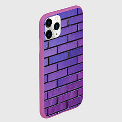Чехол iPhone 11 Pro матовый Кирпичная стена фиолетовый паттерн, цвет: 3D-фиолетовый — фото 2