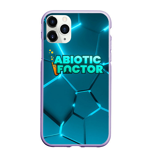 Чехол iPhone 11 Pro матовый Abiotic Factor logo neon / 3D-Светло-сиреневый – фото 1