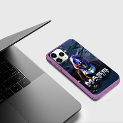 Чехол iPhone 11 Pro матовый Mass Effect ТалиЗора, цвет: 3D-фиолетовый — фото 2