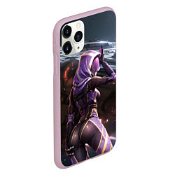 Чехол iPhone 11 Pro матовый Mass Effect ТалиЗора и космический корабль, цвет: 3D-розовый — фото 2