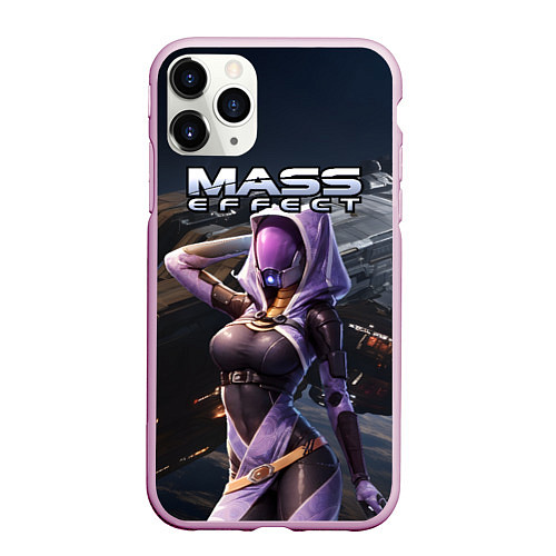 Чехол iPhone 11 Pro матовый Mass Effect ТалиЗора и космический корабль / 3D-Розовый – фото 1
