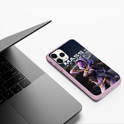 Чехол iPhone 11 Pro матовый Mass Effect ТалиЗора и космический корабль, цвет: 3D-розовый — фото 2