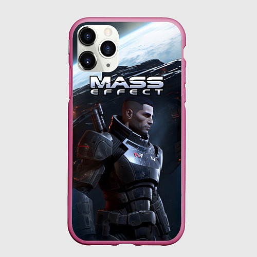Чехол iPhone 11 Pro матовый Mass Effect game / 3D-Малиновый – фото 1