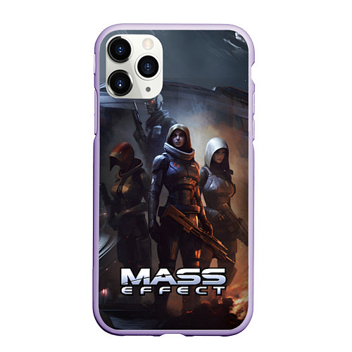 Чехол iPhone 11 Pro матовый Mass Effect space game / 3D-Светло-сиреневый – фото 1