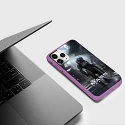 Чехол iPhone 11 Pro матовый Mass Effect game - пришелец, цвет: 3D-фиолетовый — фото 2