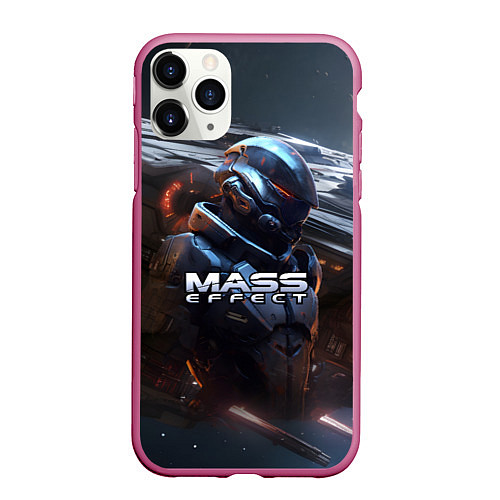 Чехол iPhone 11 Pro матовый Mass Effect game space / 3D-Малиновый – фото 1