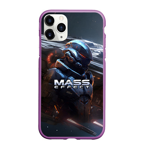 Чехол iPhone 11 Pro матовый Mass Effect game space / 3D-Фиолетовый – фото 1