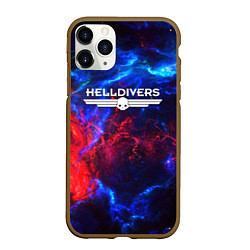 Чехол iPhone 11 Pro матовый Helldivers: Space Logo, цвет: 3D-коричневый