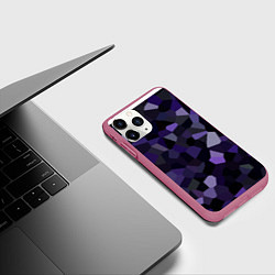 Чехол iPhone 11 Pro матовый Кристаллизация темно-фиолетового, цвет: 3D-малиновый — фото 2