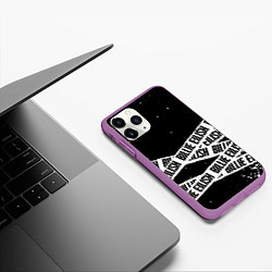 Чехол iPhone 11 Pro матовый Billie Eilish steel music eng, цвет: 3D-фиолетовый — фото 2