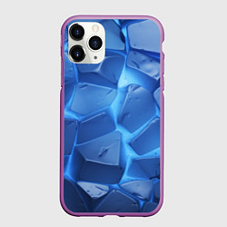 Чехол iPhone 11 Pro матовый Синие ледяные плиты с разломом