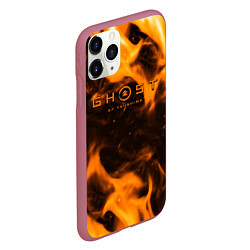 Чехол iPhone 11 Pro матовый Ghost of Tsushima шторм оранж, цвет: 3D-малиновый — фото 2