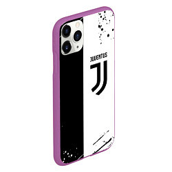 Чехол iPhone 11 Pro матовый Juventus краски текстура спорт, цвет: 3D-фиолетовый — фото 2