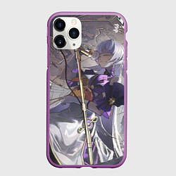 Чехол iPhone 11 Pro матовый Honkai Star Rail Robin поёт за микрофоном