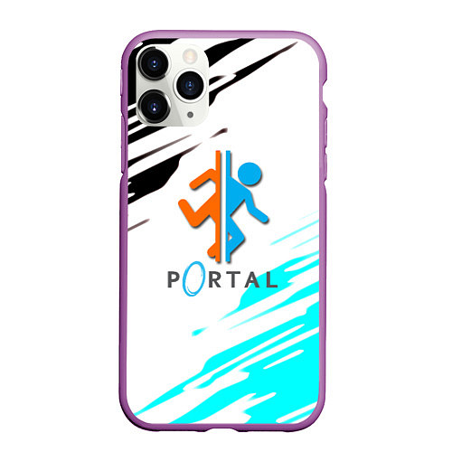 Чехол iPhone 11 Pro матовый Portal краски текстура гейм / 3D-Фиолетовый – фото 1