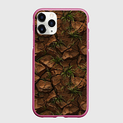 Чехол iPhone 11 Pro матовый Текстура элементаля земли, цвет: 3D-малиновый