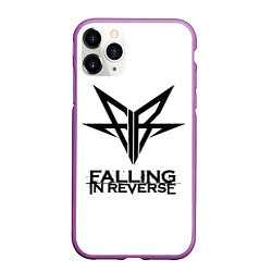 Чехол iPhone 11 Pro матовый Falling in Reverse band logo, цвет: 3D-фиолетовый