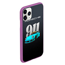 Чехол iPhone 11 Pro матовый Porsche 911 спортивный автомобиль, цвет: 3D-фиолетовый — фото 2