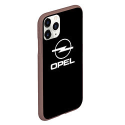 Чехол iPhone 11 Pro матовый Opel logo white, цвет: 3D-коричневый — фото 2