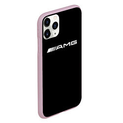 Чехол iPhone 11 Pro матовый Amg logo white, цвет: 3D-розовый — фото 2