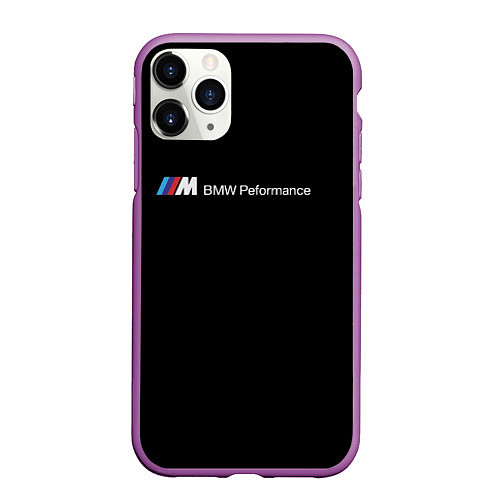 Чехол iPhone 11 Pro матовый BMW logo steel / 3D-Фиолетовый – фото 1