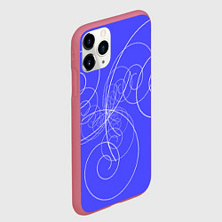 Чехол iPhone 11 Pro матовый Спирали расходящиеся в стороны, цвет: 3D-малиновый — фото 2