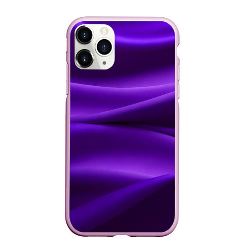 Чехол iPhone 11 Pro матовый Фиолетовый шелк / 3D-Розовый – фото 1