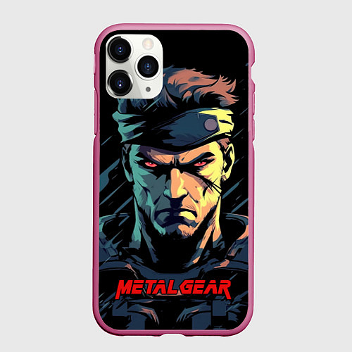 Чехол iPhone 11 Pro матовый Веном Снейк Metal gear game / 3D-Малиновый – фото 1