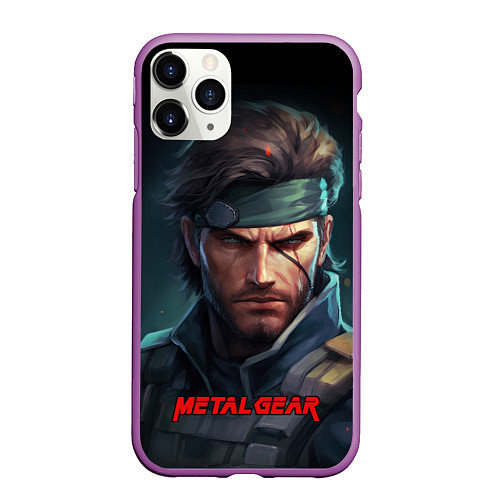 Чехол iPhone 11 Pro матовый Веном Снейк из игры Metal gear / 3D-Фиолетовый – фото 1