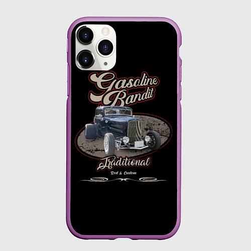 Чехол iPhone 11 Pro матовый Gasoline bandit / 3D-Фиолетовый – фото 1