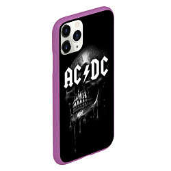 Чехол iPhone 11 Pro матовый AC DC - большой череп с подтеками, цвет: 3D-фиолетовый — фото 2