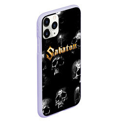 Чехол iPhone 11 Pro матовый Sabaton - logo rock group, цвет: 3D-светло-сиреневый — фото 2